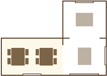 2Fスペース　8畳洋室タイプ　見取り図